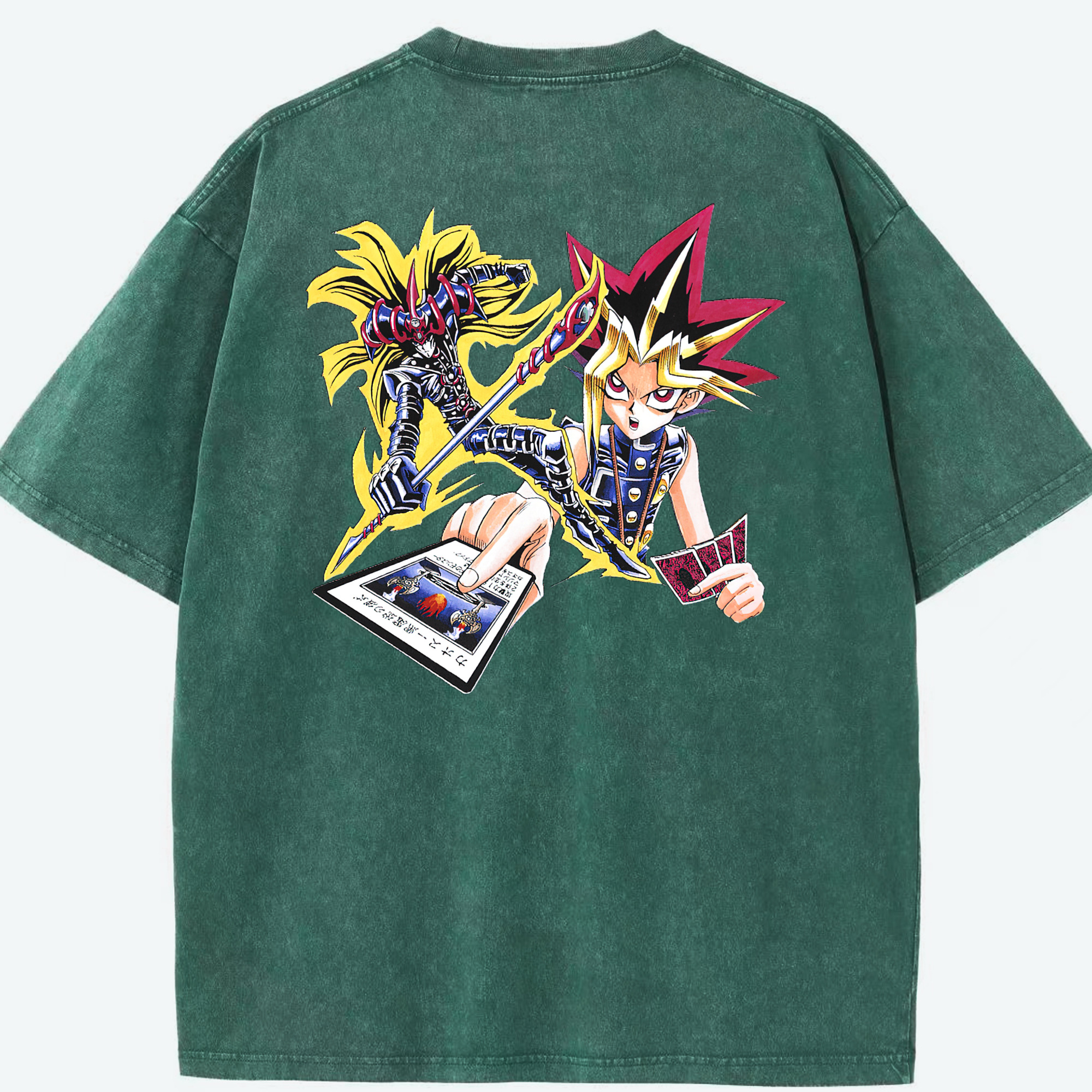 （画像用） 遊☆戯☆王 Yu-Gi-Oh! 綿100% ヴィンテージ風 半袖Tシャツ（背面プリント）